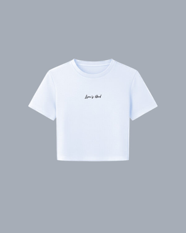 Lions_cursiva_White_1 CROPTOP FIT BLANCO LION'S GOD