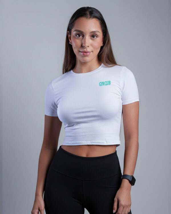 CROPTOP FIT BLANCO GYMCLUB